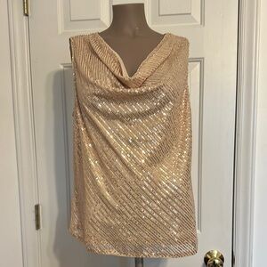 Grace Karin Gold Sequin Sleeveless Blouse